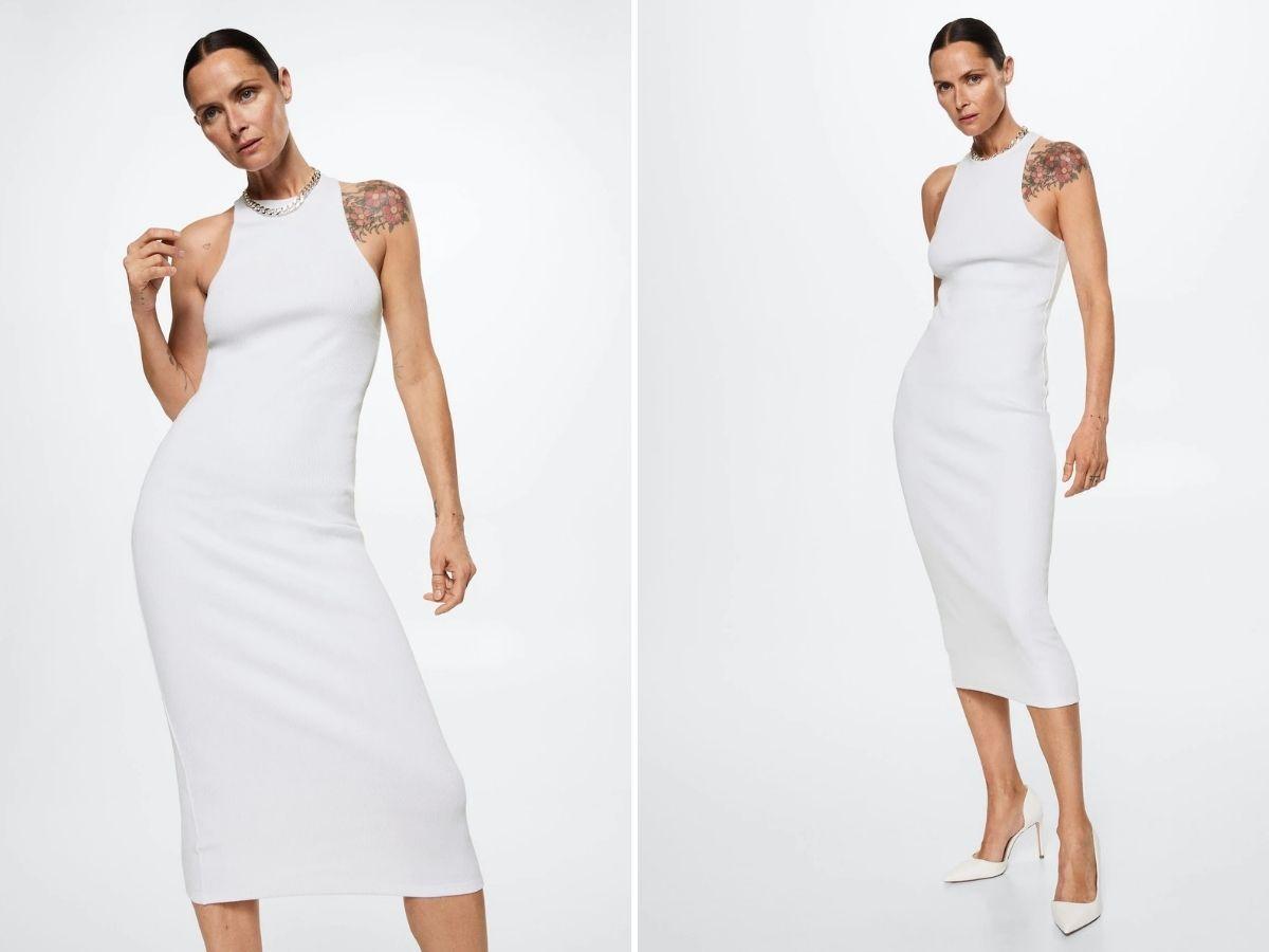 Białe sukienki na lato 2022 -Mango