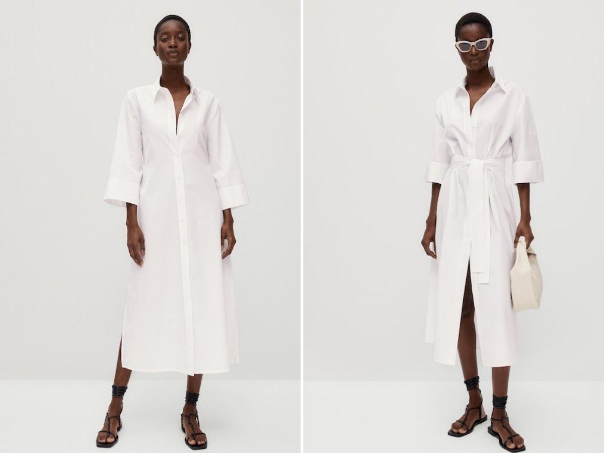 Białe sukienki na lato 2022 - Massimo Dutti