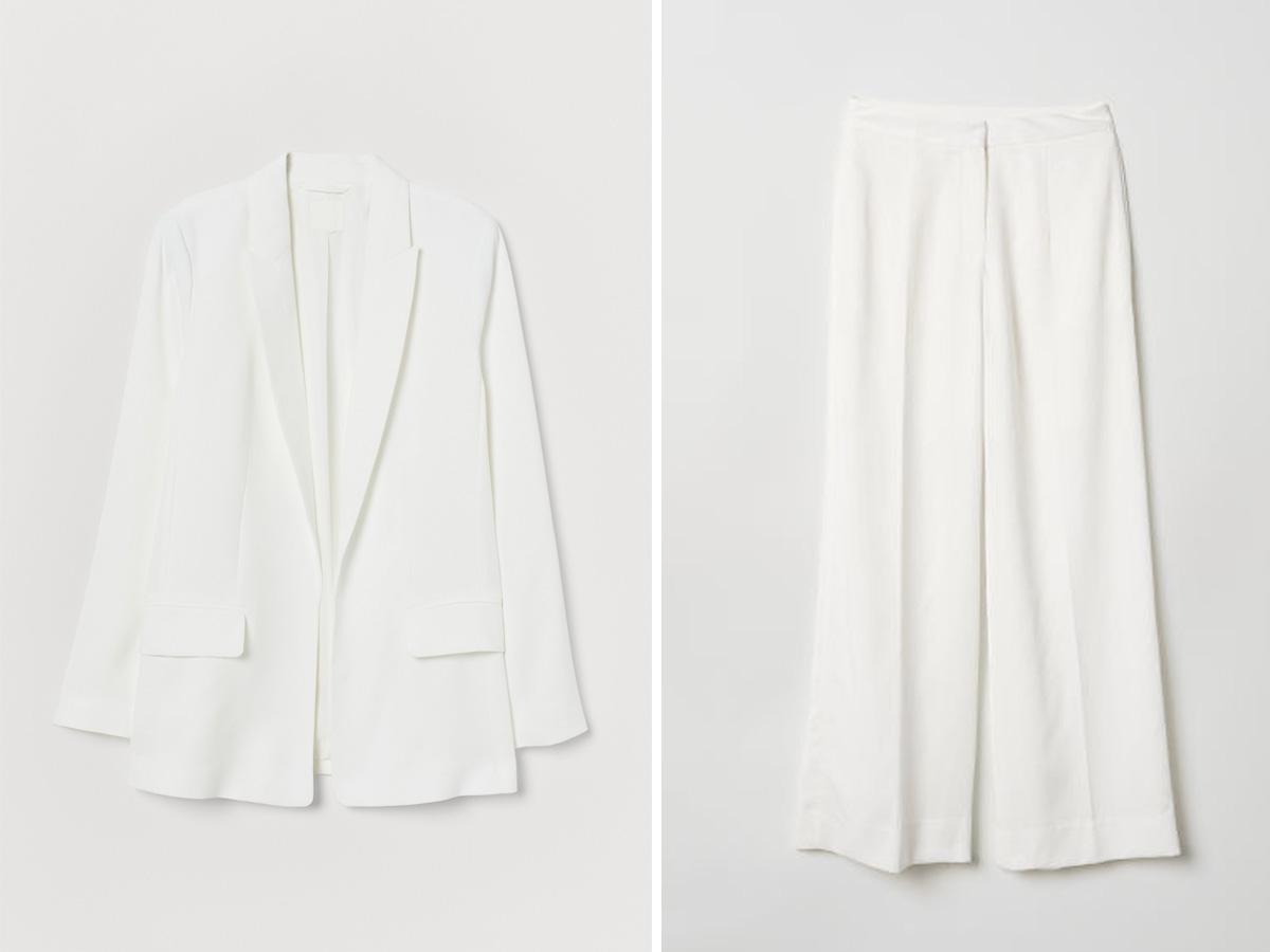 Biały garnitur H&M