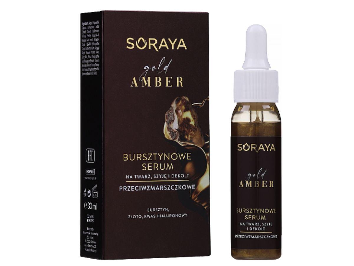 	Bursztynowe serum przeciwzmarszczkowe na twarz, szyję i dekolt Gold Amber, SORAYA