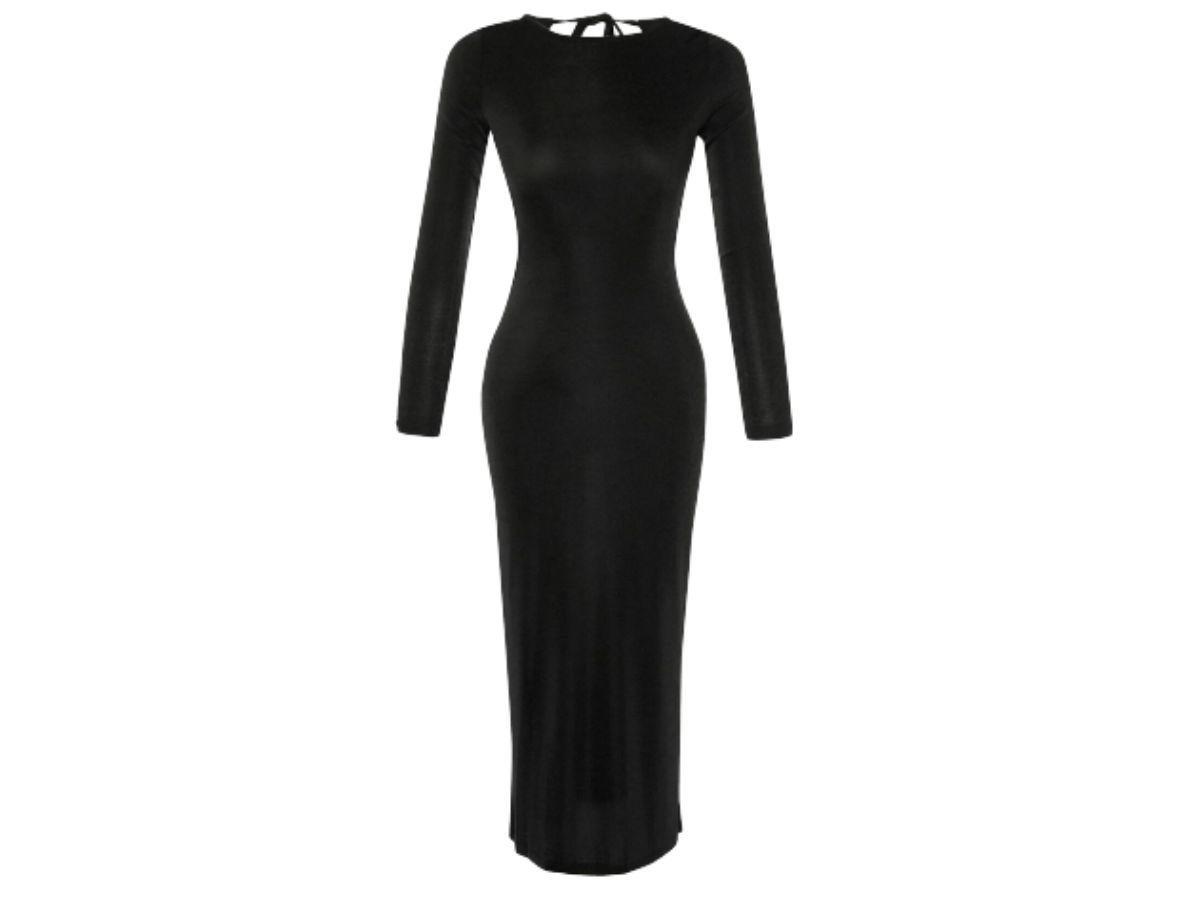 Czarna sukienka midi na andrzejki 2023, Trendyol