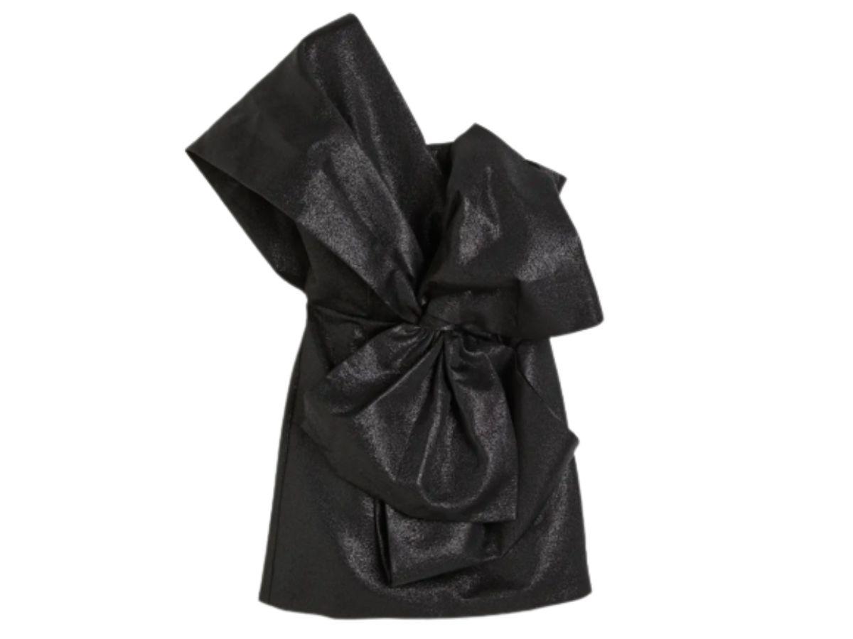 Czarna sukienka z kokardą na andrzejki 2023, H&M