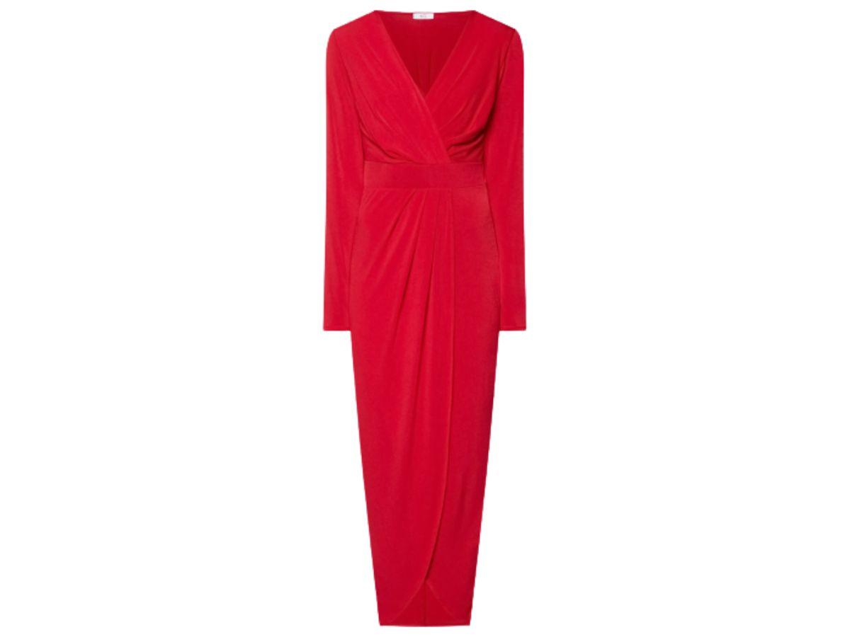 Czerwone sukienki na święta 2022: koktajlowa, dopasowana sukienka midi