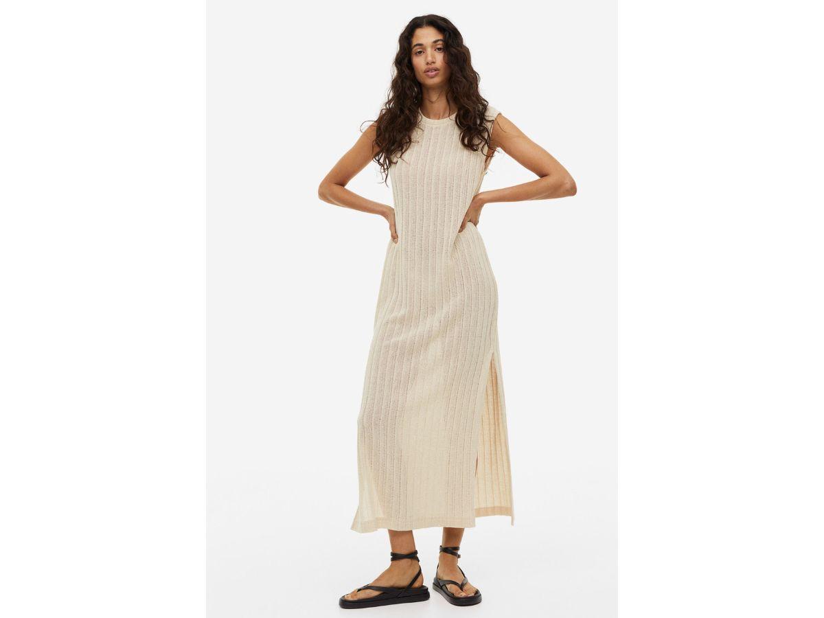 Długie sukienki na lato 2023: sukienka z dzianiny, H&M