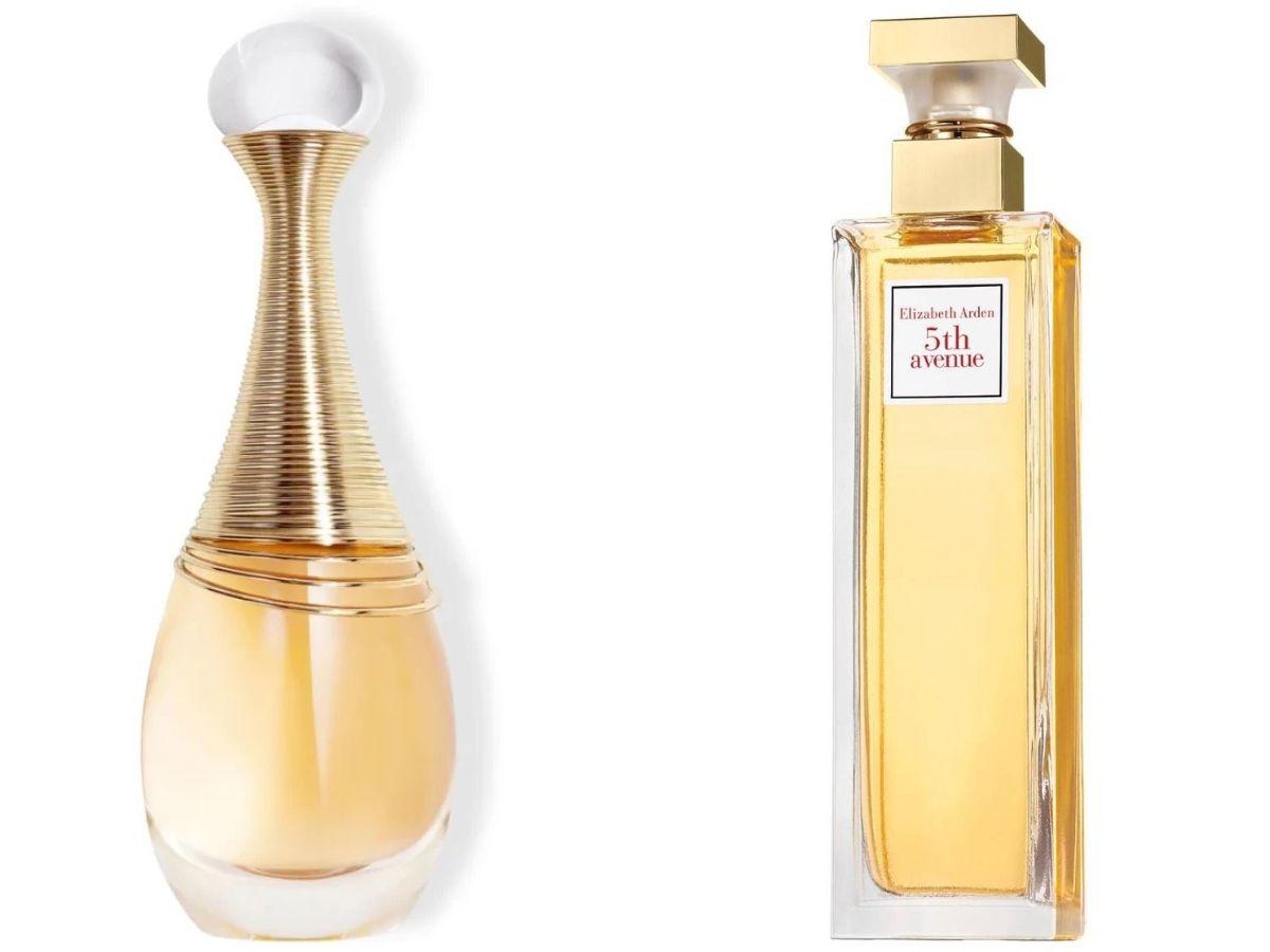 Dobre odpowiedniki drogich perfum: woda perfumowana J’adore Dior i woda perfumowa 5th Avenue Elizabeth Arden