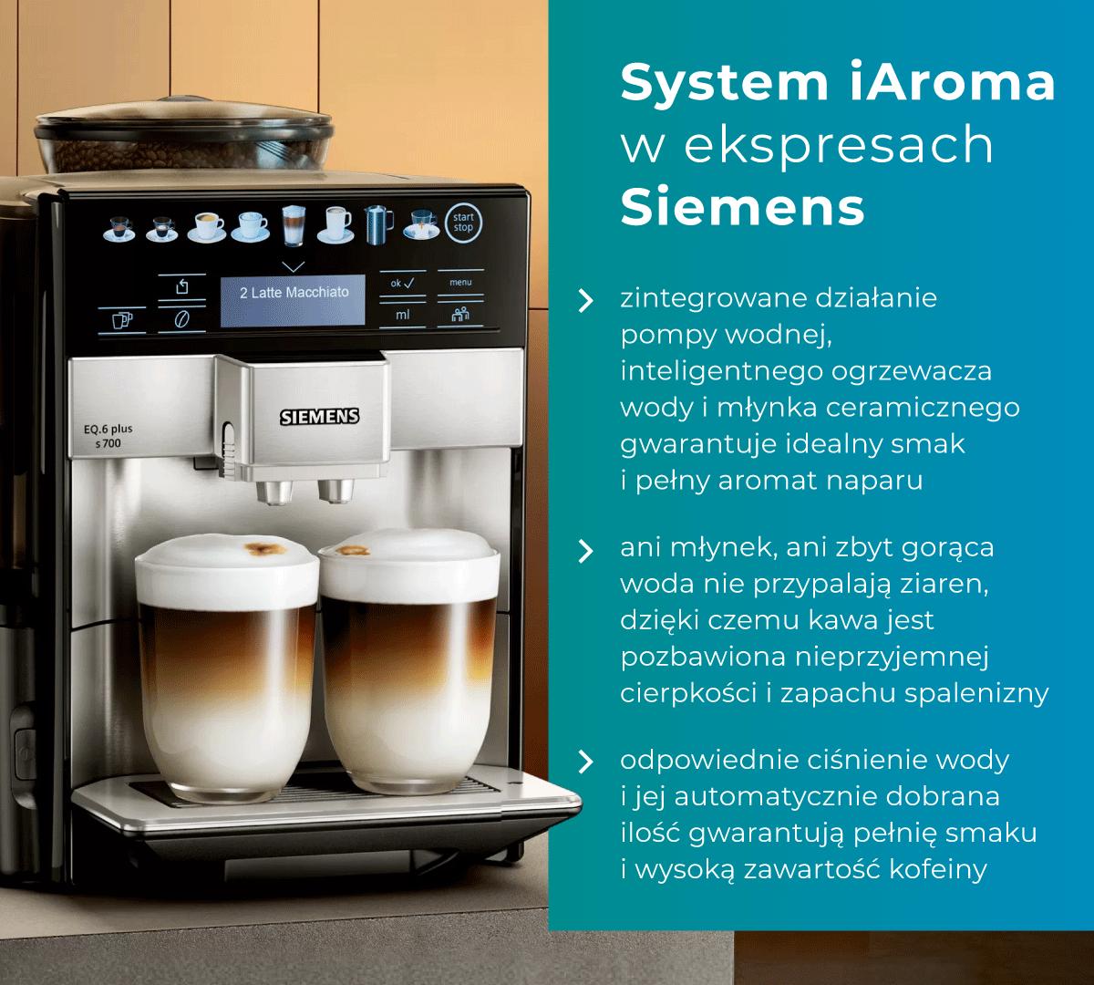 System iAroma w ekspresach Siemens - infografika