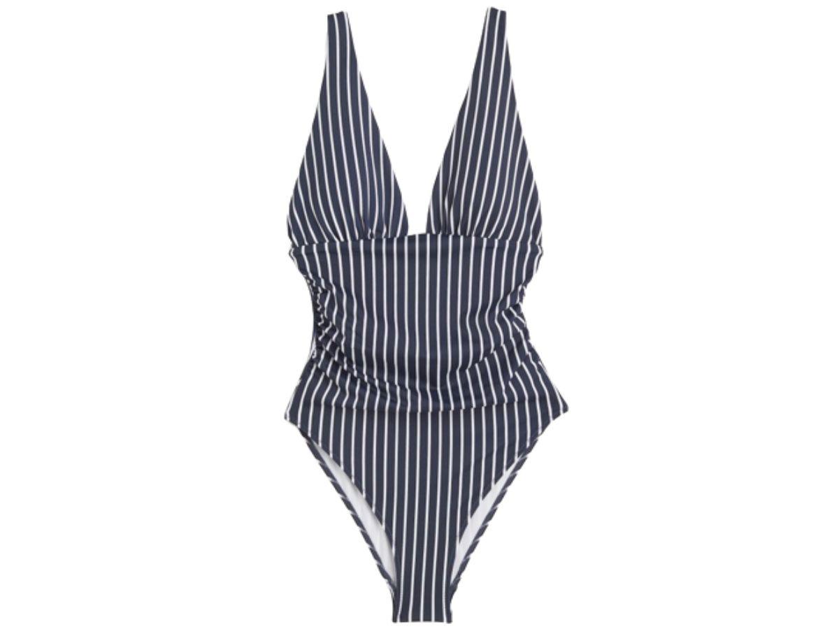 Jednoczęściowy strój kąpielowy maskujący brzuch, H&M, cena: 139,99 zł
