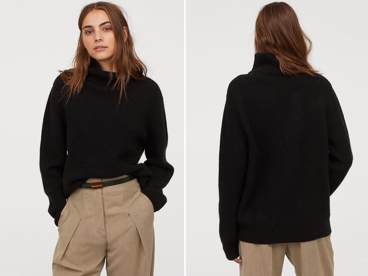 Czarny sweter z kaszmirem H&M