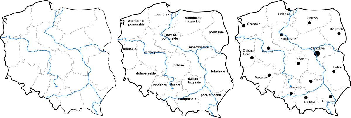 kolorowanka na 11 listopada - mapy Polski