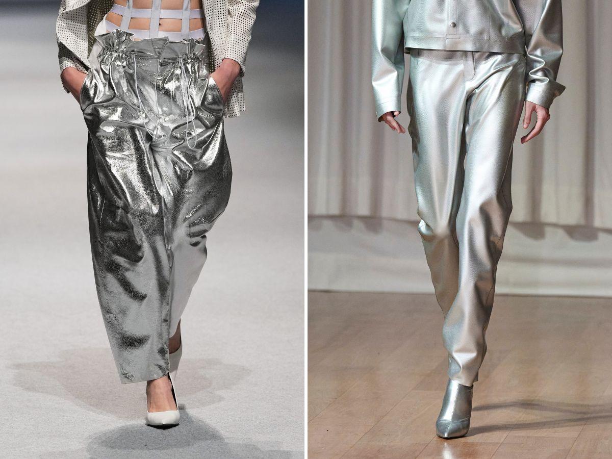 Modne spodnie jesień-zima 2023/2024: srebrne
