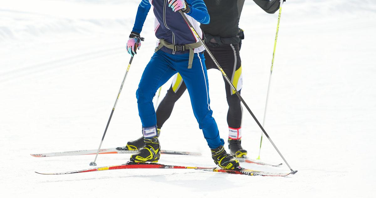 nauka biegania na nartach jodełka