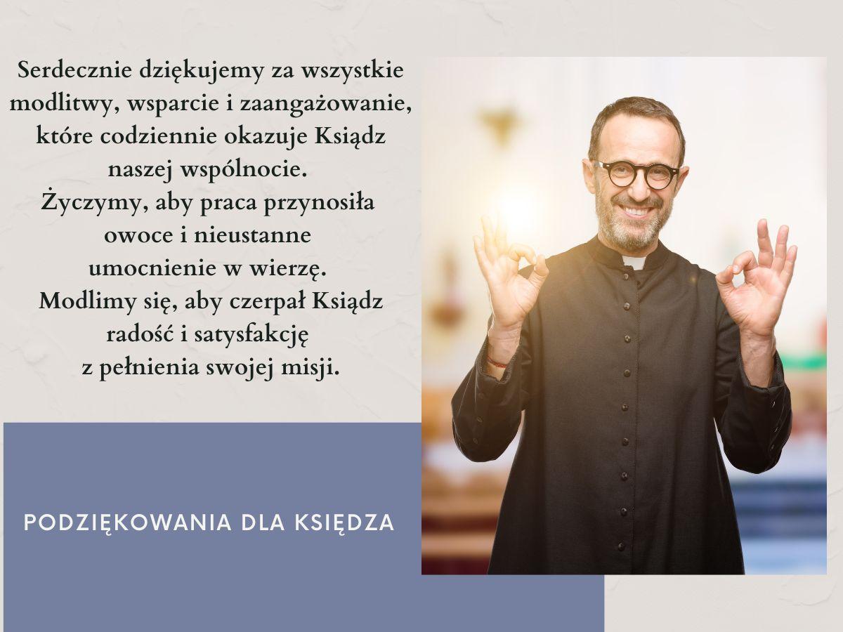 podziękowania dla księdza 