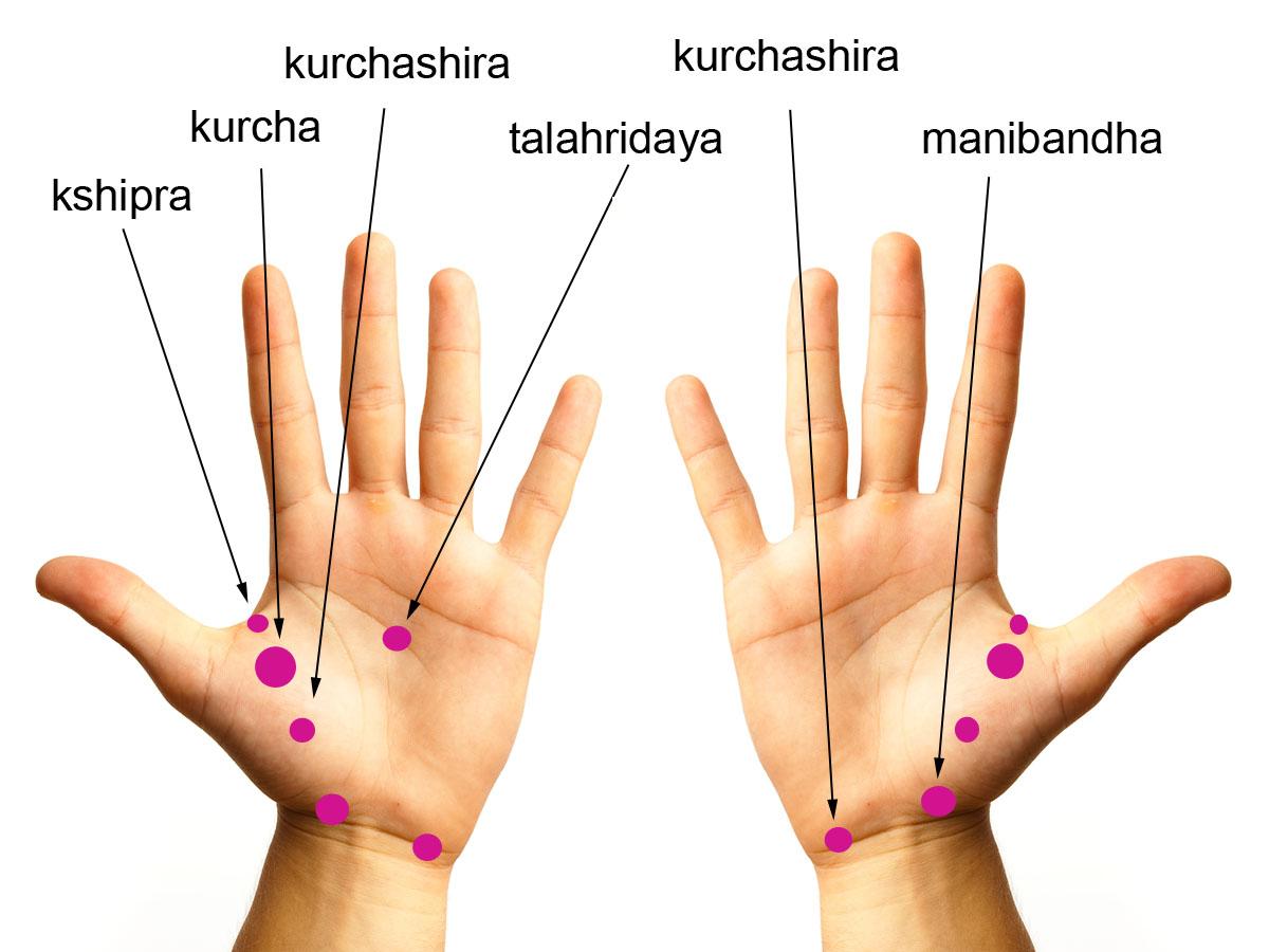 Punkty marma: dłonie