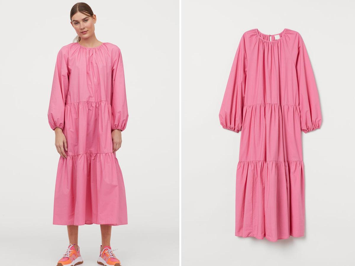 różowa namiotowa sukienka H&M