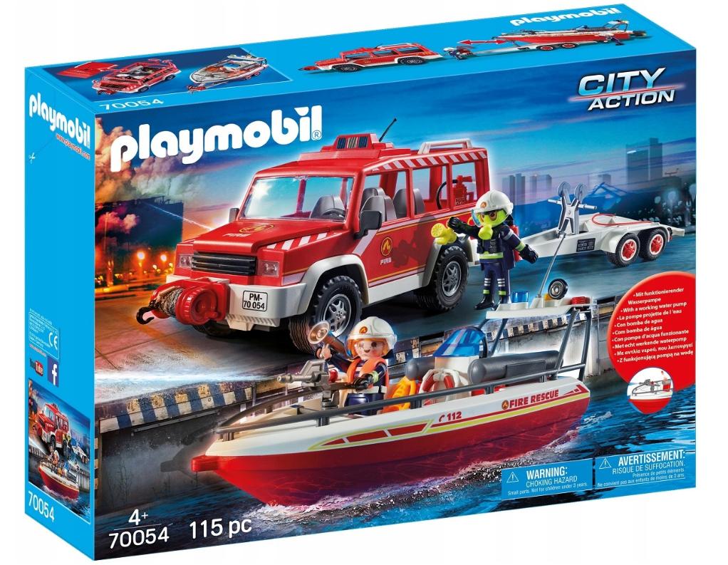 Samochód strażacki z łodzią, Playmobil