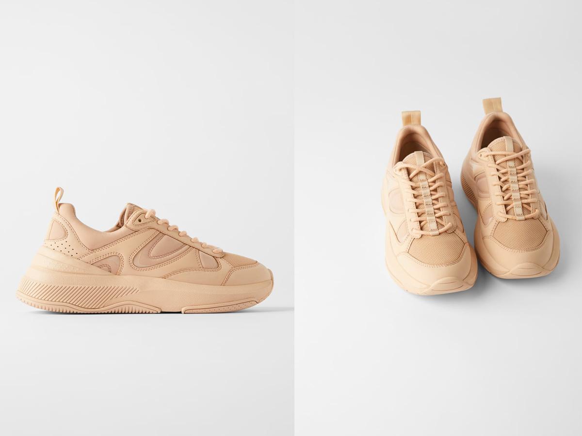 Sneakersy nude Zara