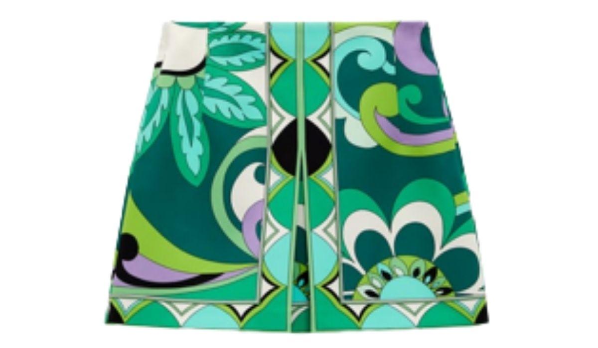 Spódnice mini na sezon wiosna lato 2022 - spódnica mini w geometryczne wzory Zara