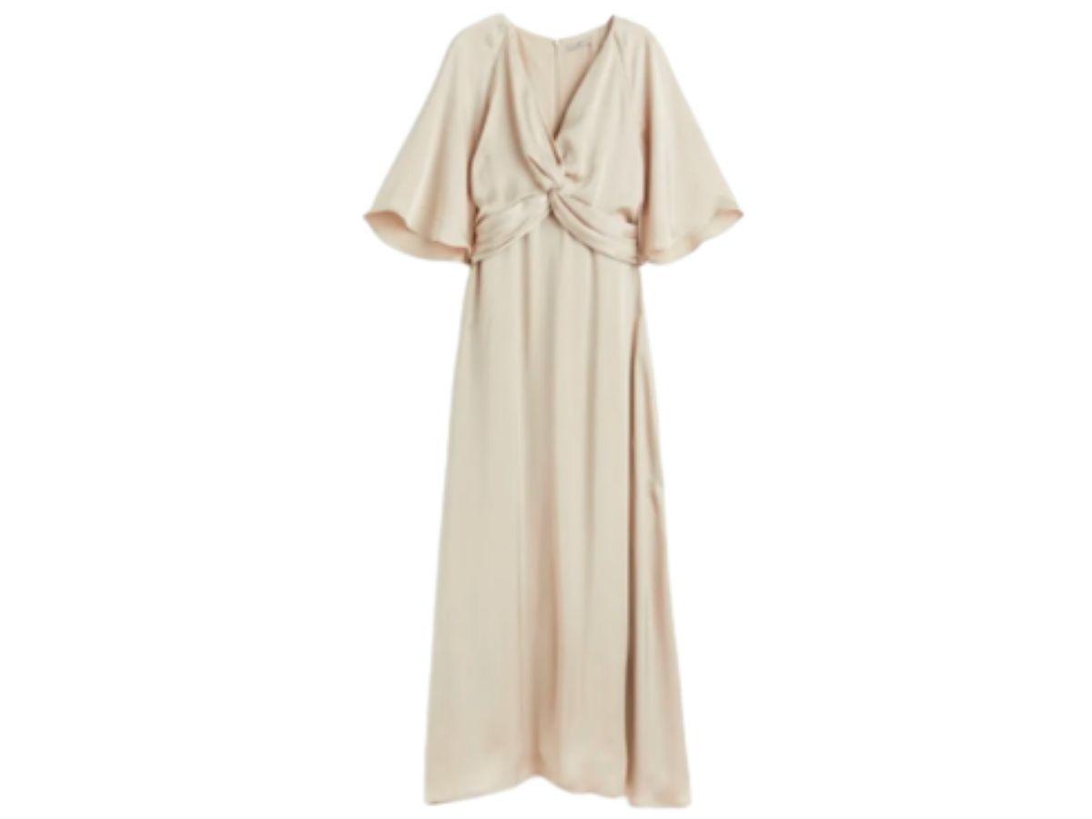 Sukienka na chrzciny dla mamy - H&M, sukienka midi z satyny