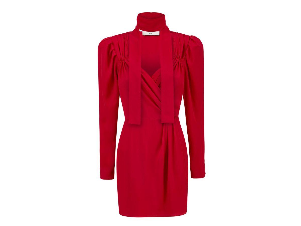 Sukienka na jesienne wesele 2023: czerwona mini sukienka AFFAIR