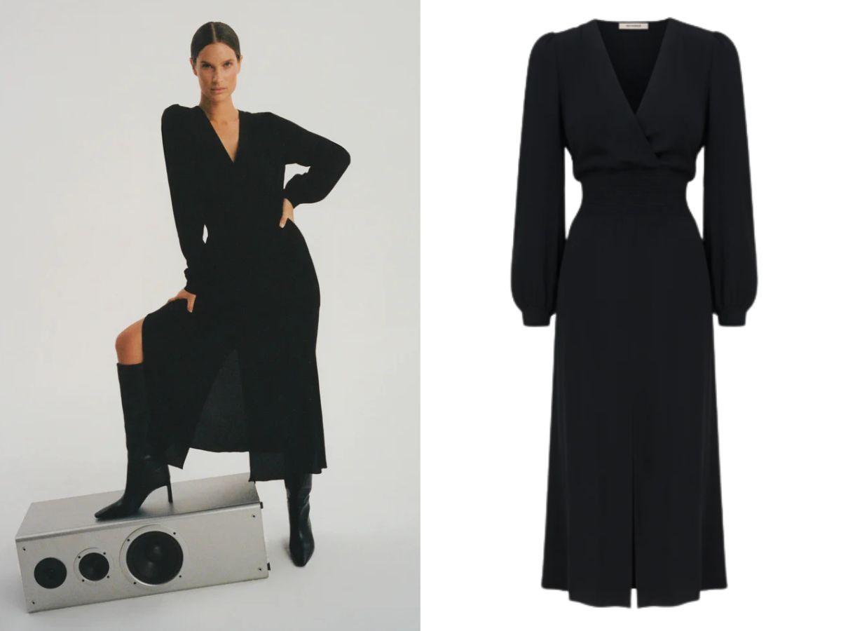 Sukienki jesienne do pracy: czarna sukienka z długim rękawem, 303 Avenue