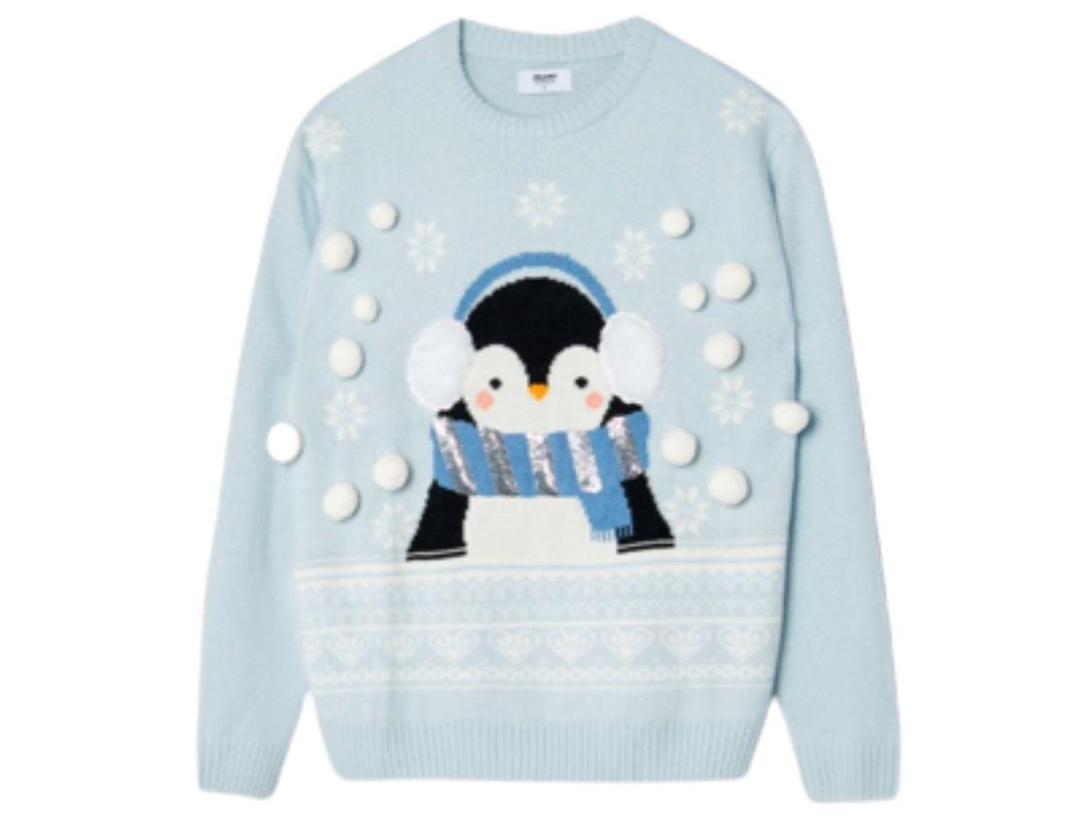 Swetry świąteczne damskie 2022: z pingwinem