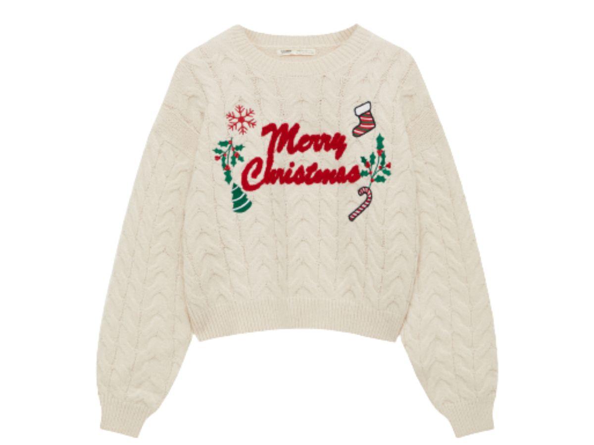 Swetry świąteczne damskie 2022: z warkoczowym splotem