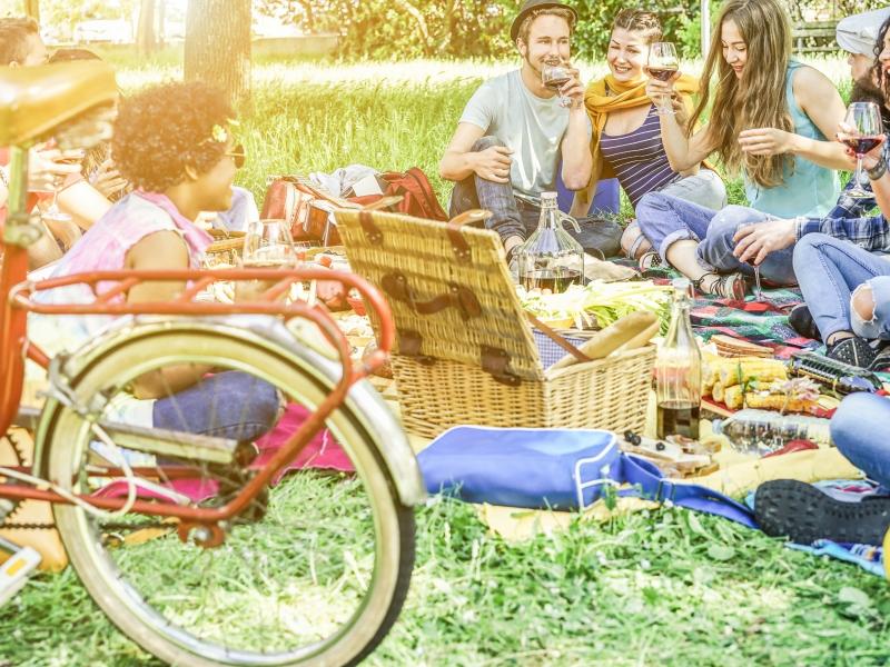 Picnic fun. Отдых на природе с друзьями. Велопикник. Пикник на велосипедах фотосессия. Веселый пикник.