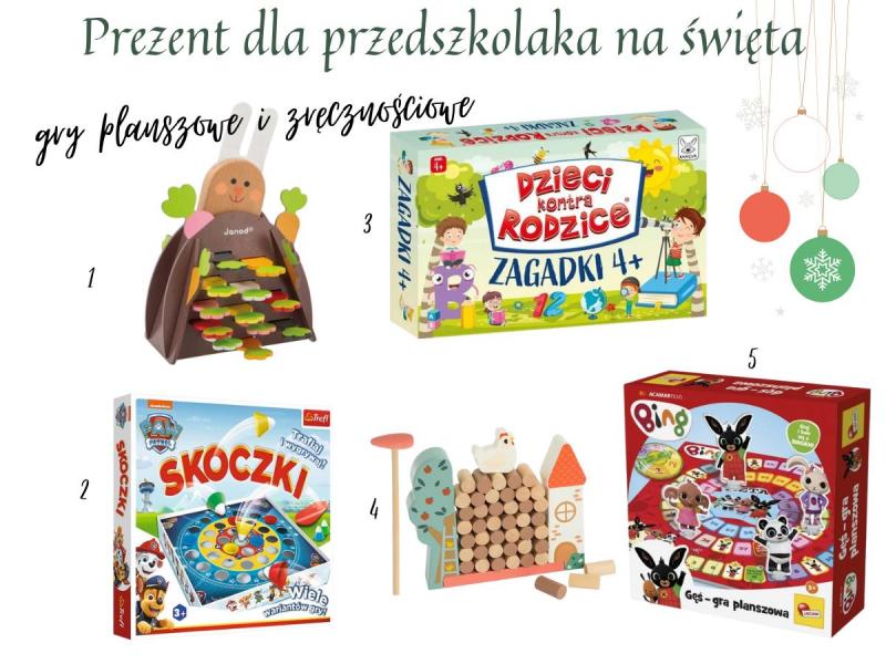 prezenty dla przedszkolaków na święta 2024 gry planszowe