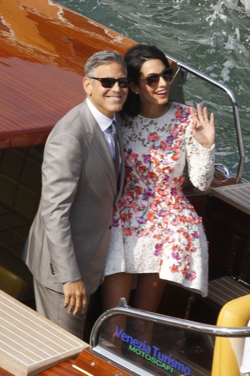 Amal Alamudin i George Clooney w dniu ich ślubu