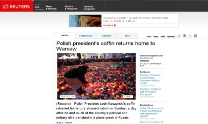 Informacja o tragedii w Smoleńsku obiegła cały swiat