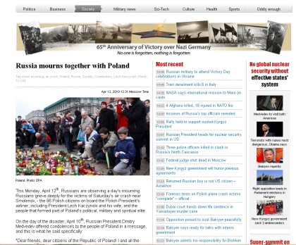 Informacja o tragedii w Smoleńsku obiegła cały swiat