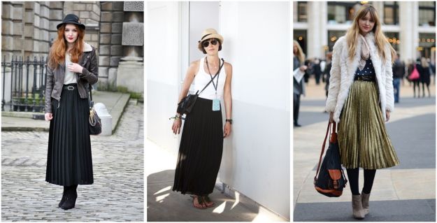 Plisowana spódnica - trendy z ulicy wiosna/lato 2012