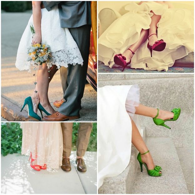 Kolorowe buty na ślub