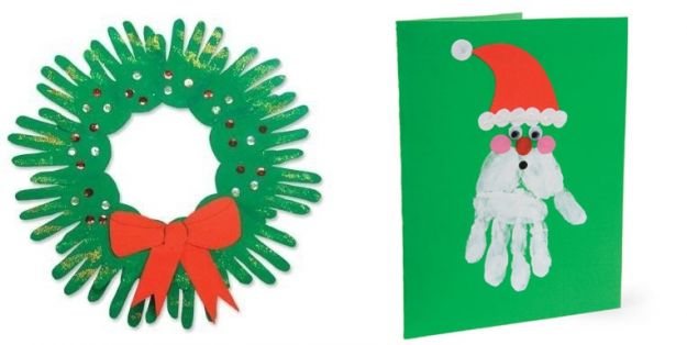 Odcisk stóp i dłoni - pomysł na świąteczne prace plastyczne